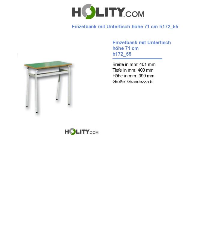 Einzelbank mit Untertisch höhe 71 cm h172_55