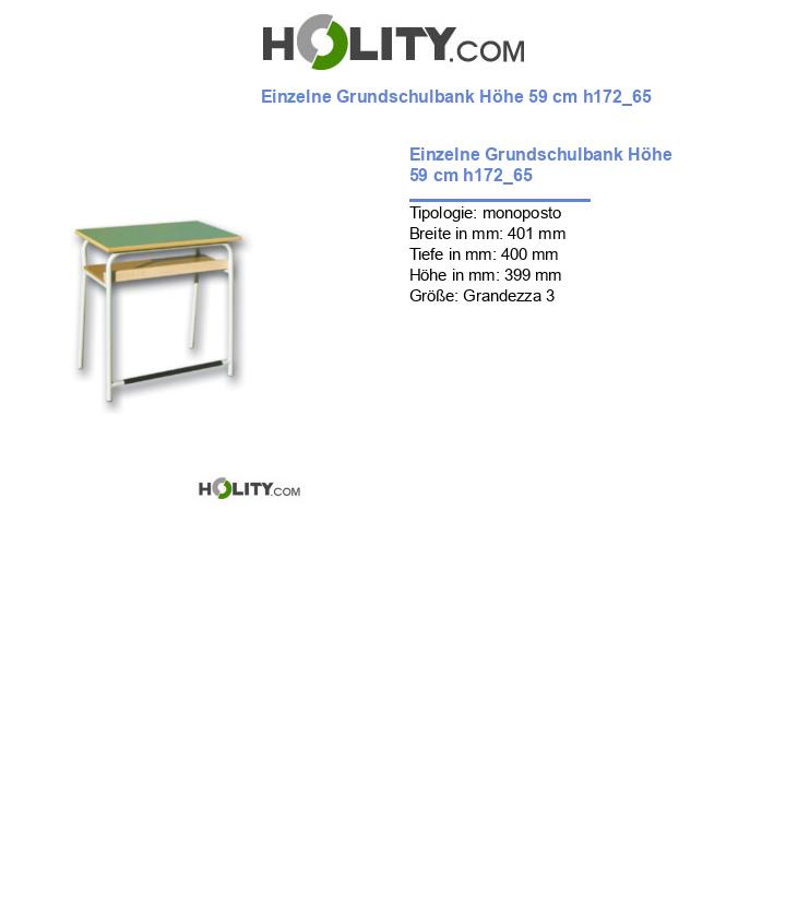 Einzelne Grundschulbank Höhe 59 cm h172_65