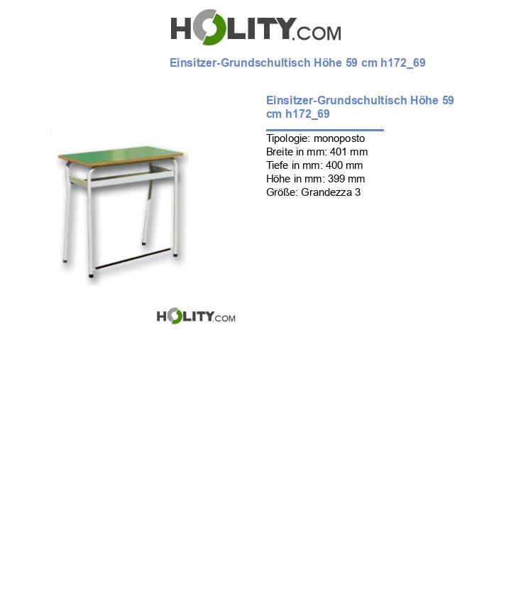 Einsitzer-Grundschultisch Höhe 59 cm h172_69