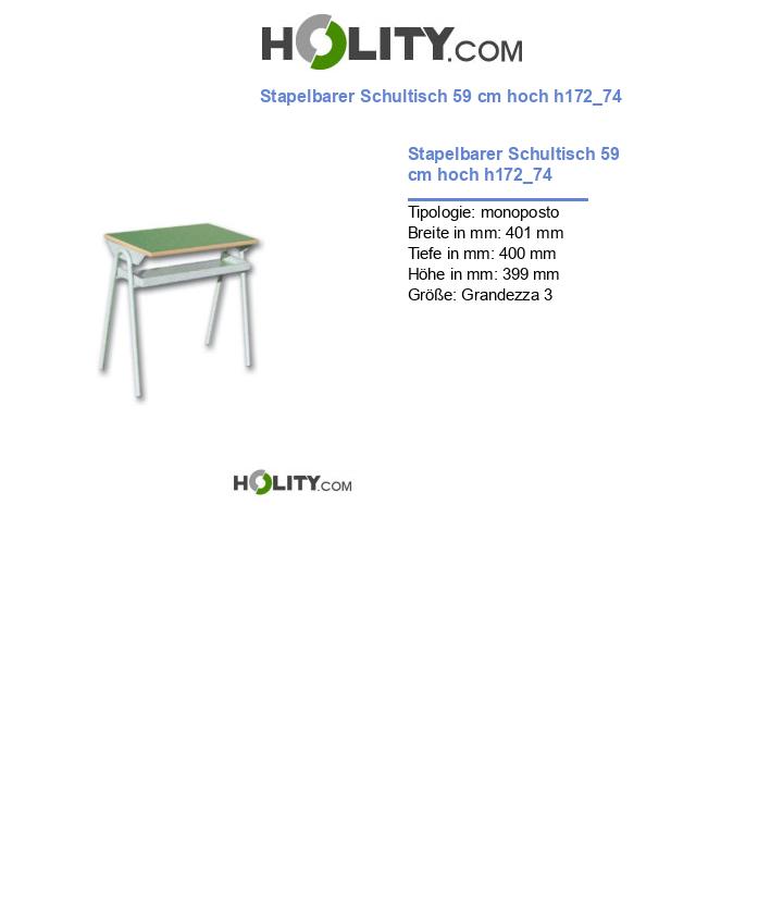 Stapelbarer Schultisch 59 cm hoch h172_74