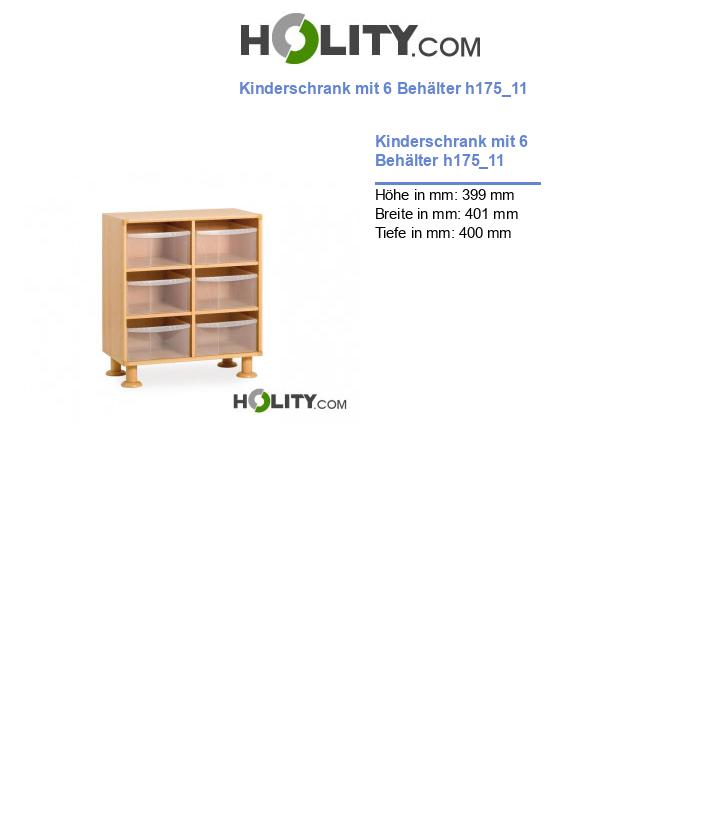 Kinderschrank mit 6 Behälter h175_11