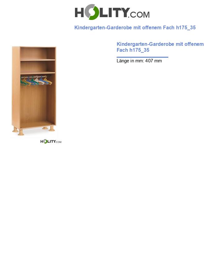 Kindergarten-Garderobe mit offenem Fach h175_35