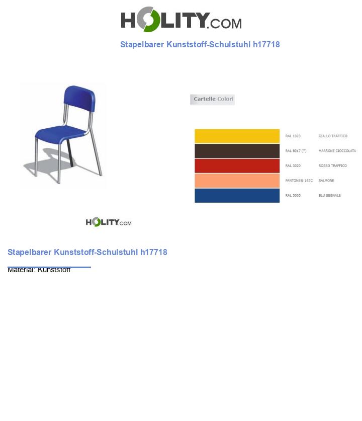 Stapelbarer Kunststoff-Schulstuhl h17718