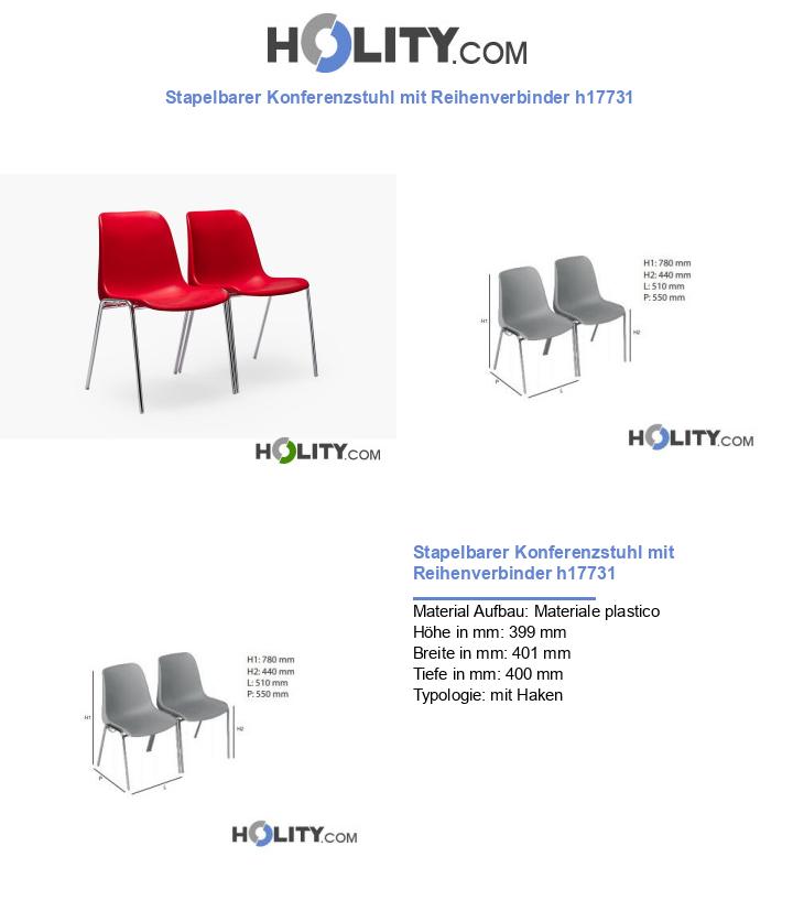 Stapelbarer Konferenzstuhl mit Reihenverbinder h17731