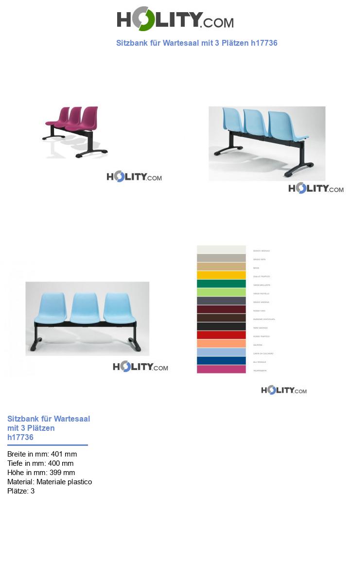 Sitzbank für Wartesaal mit 3 Plätzen h17736