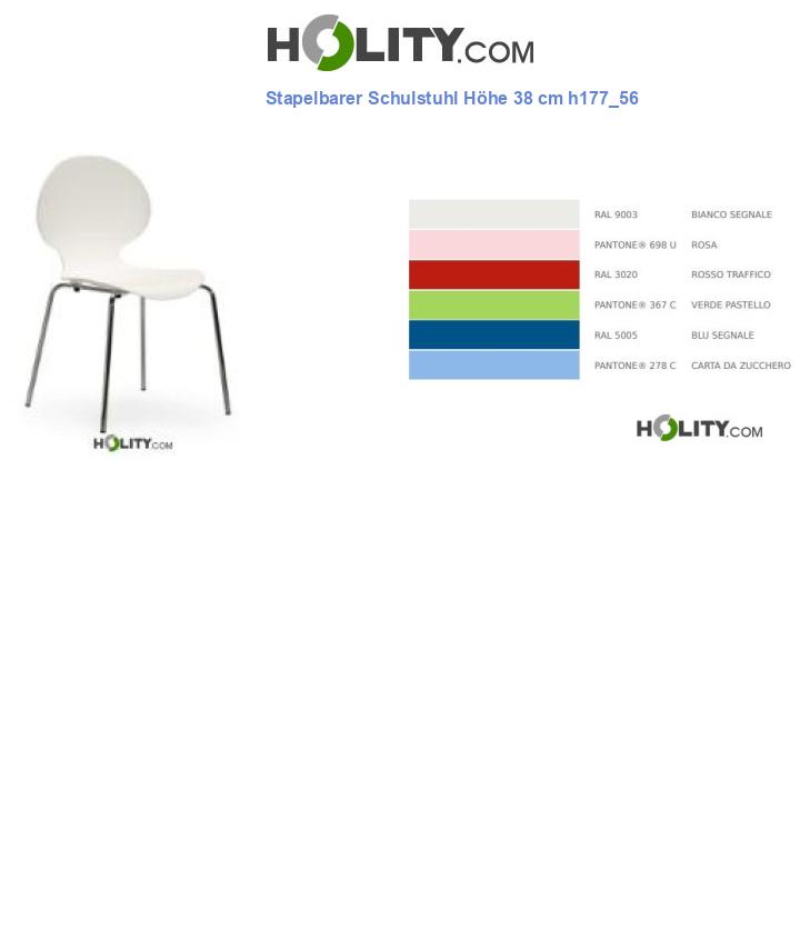 Stapelbarer Schulstuhl Höhe 38 cm h177_56