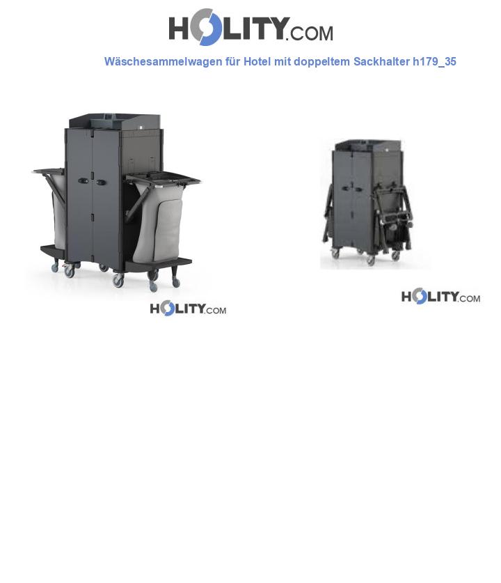 Wäschesammelwagen für Hotel mit doppeltem Sackhalter h179_35
