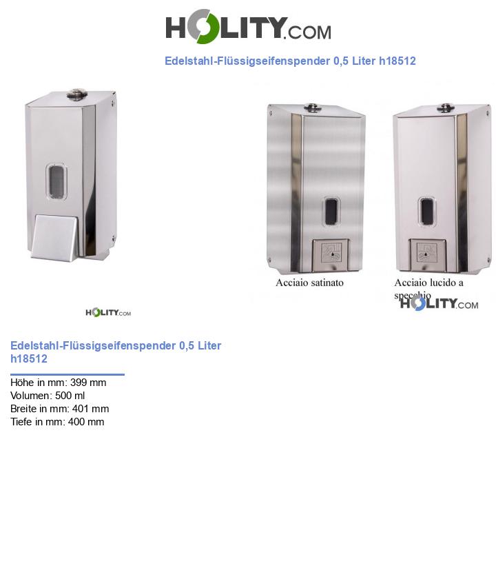 Edelstahl-Flüssigseifenspender 0,5 Liter h18512