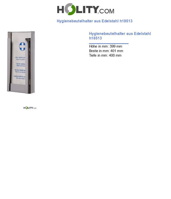 Hygienebeutelhalter aus Edelstahl h18513