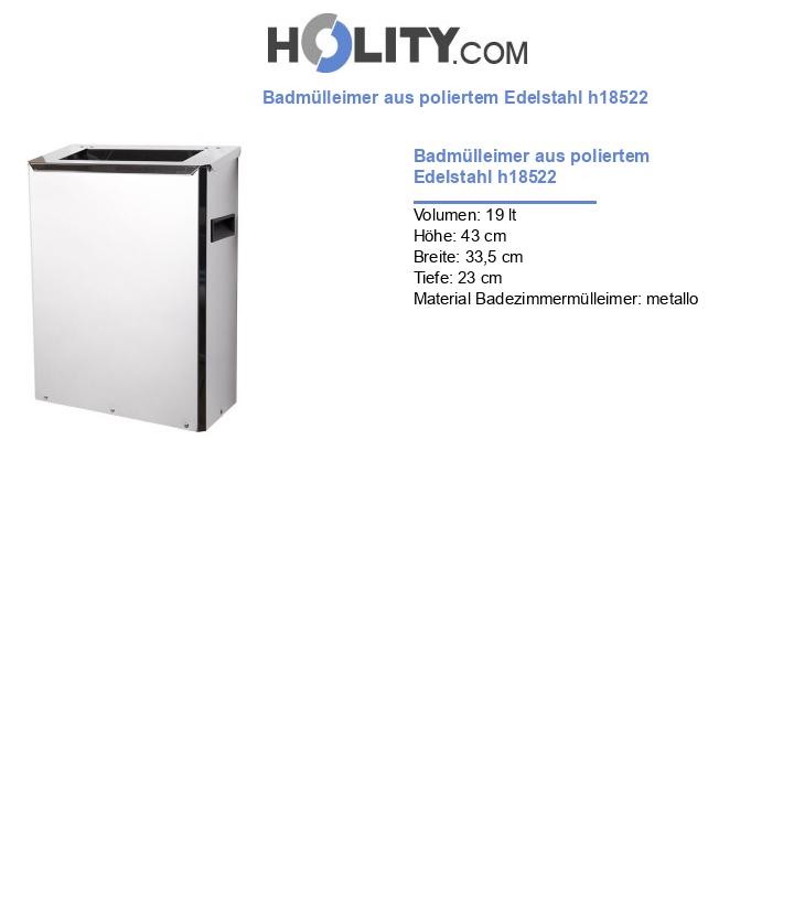 Badmülleimer aus poliertem Edelstahl h18522