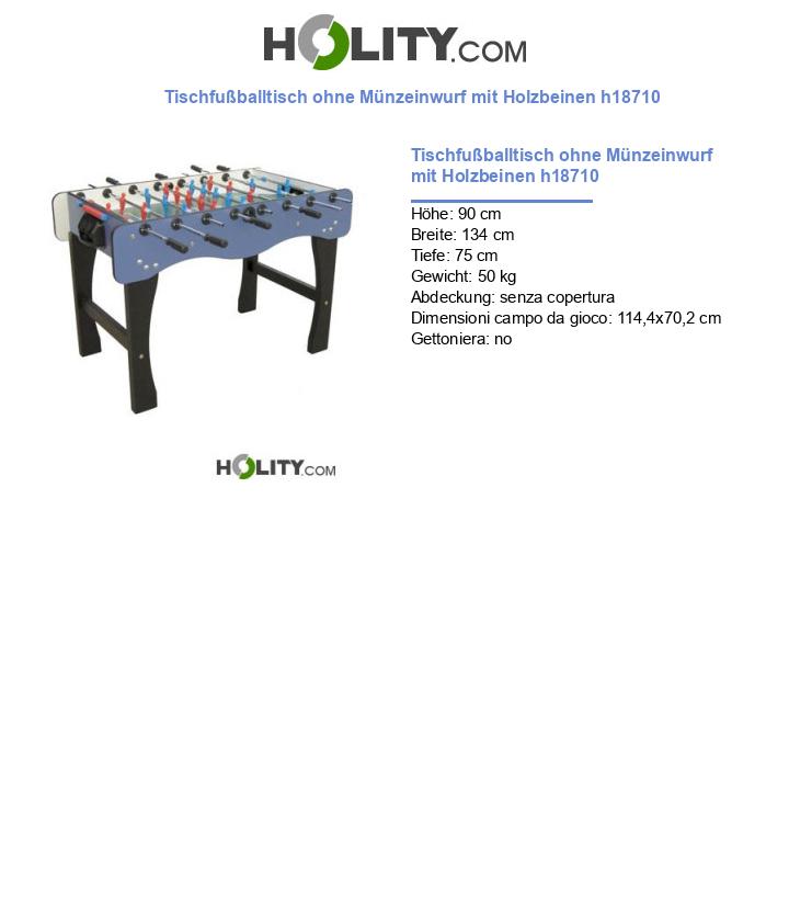 Tischfußballtisch ohne Münzeinwurf mit Holzbeinen h18710