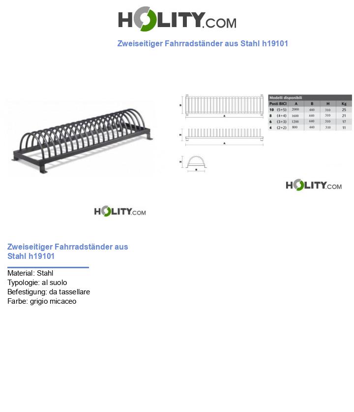 Zweiseitiger Fahrradständer aus Stahl h19101
