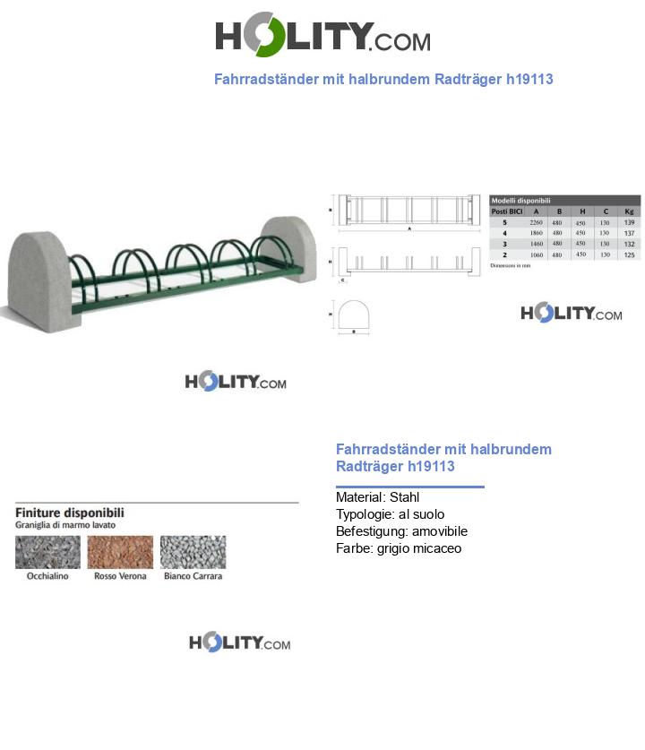 Fahrradständer mit halbrundem Radträger h19113