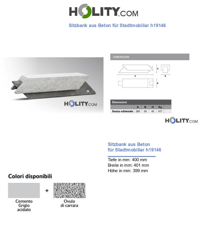 Sitzbank aus Beton für Stadtmobiliar h19146