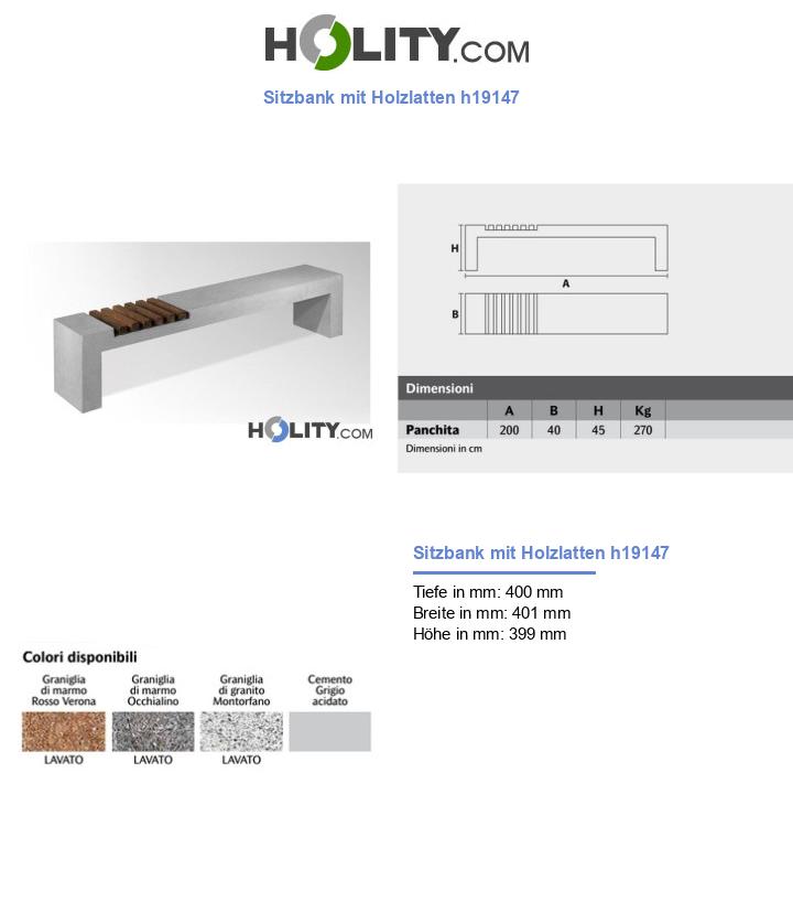 Sitzbank mit Holzlatten h19147