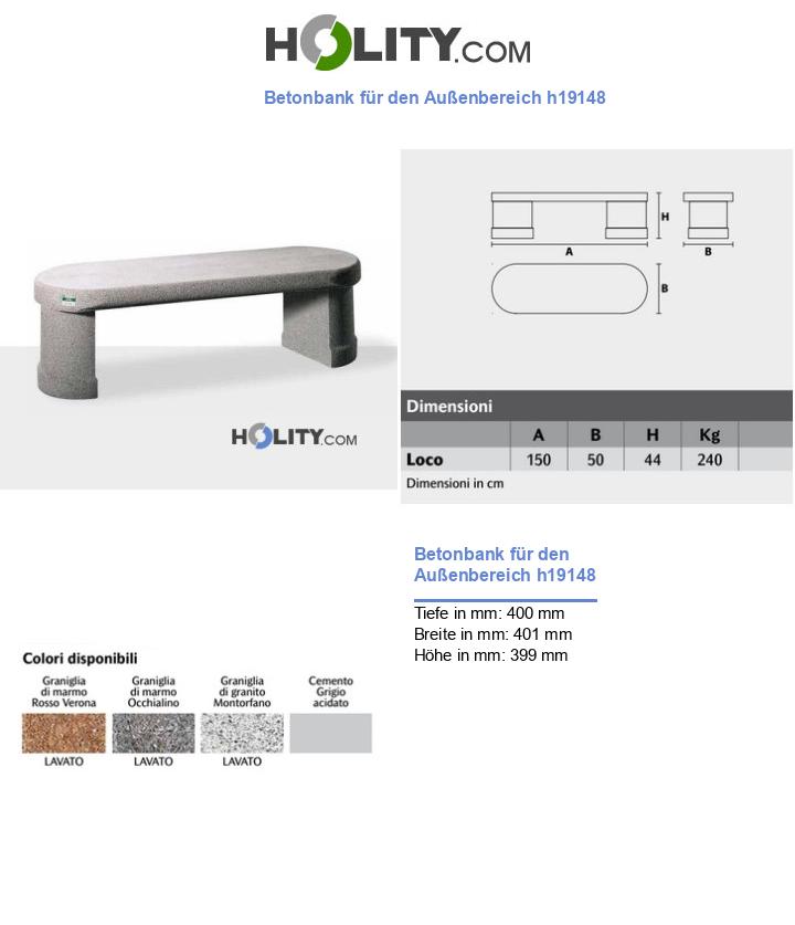 Betonbank für den Außenbereich h19148