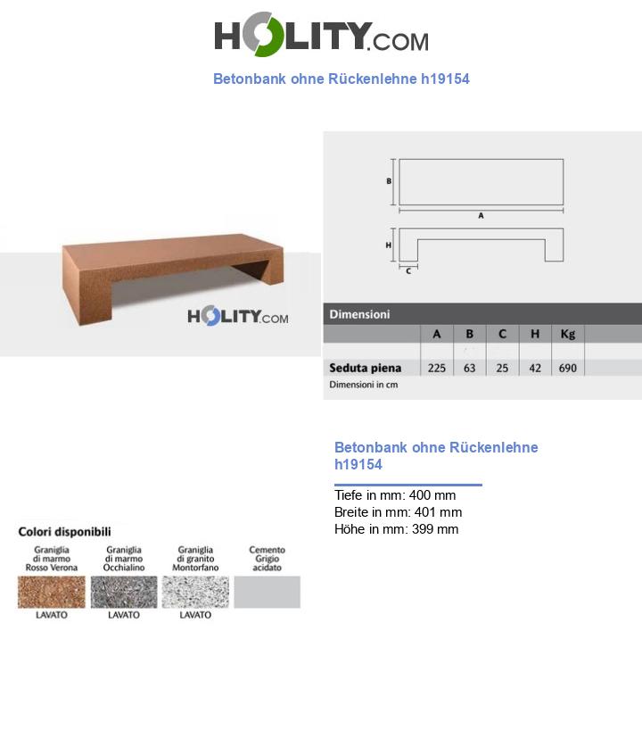 Betonbank ohne Rückenlehne h19154