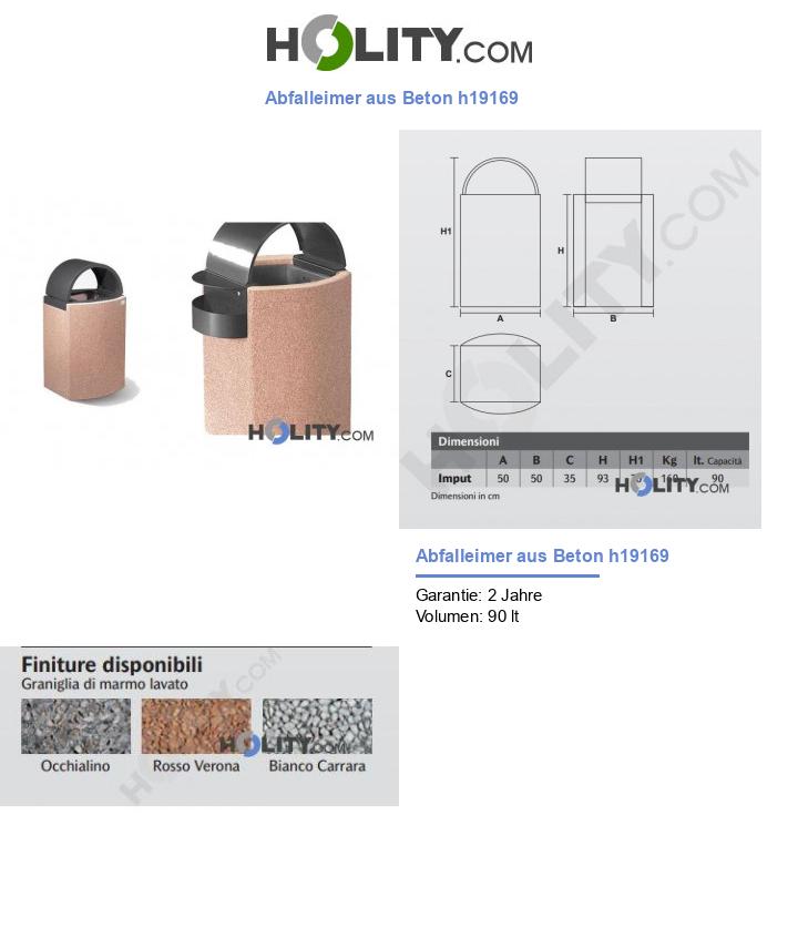 Abfalleimer aus Beton h19169