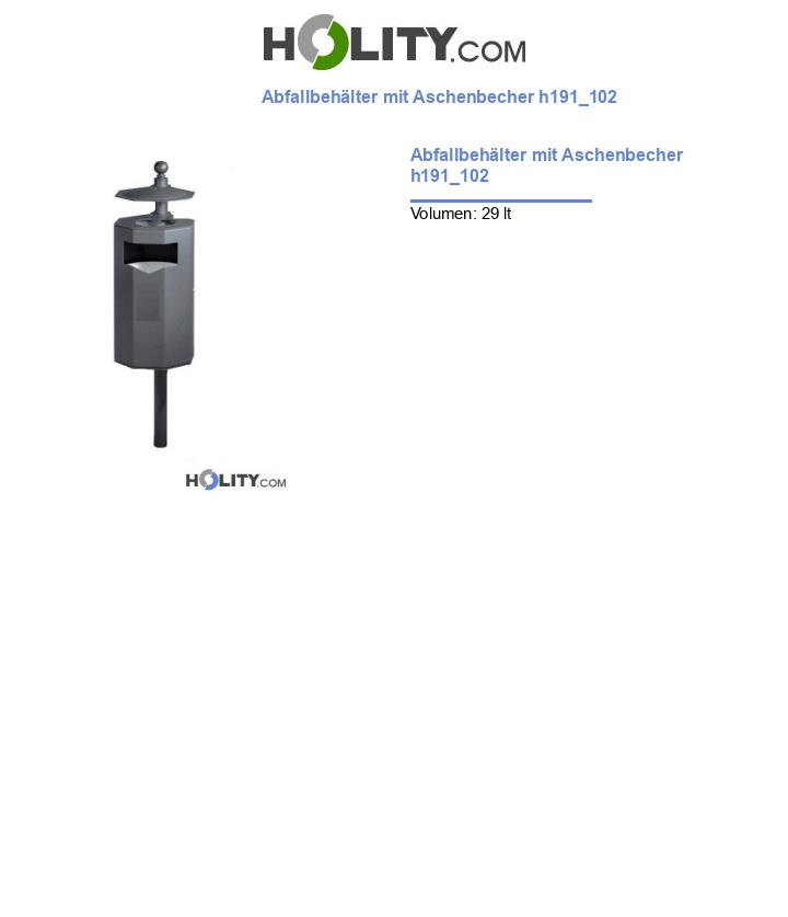 Abfallbehälter mit Aschenbecher h191_102