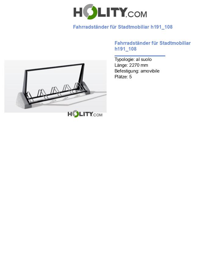 Fahrradständer für Stadtmobiliar h191_108