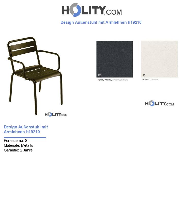 Design Außenstuhl mit Armlehnen h19210