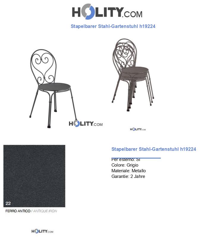 Stapelbarer Stahl-Gartenstuhl h19224