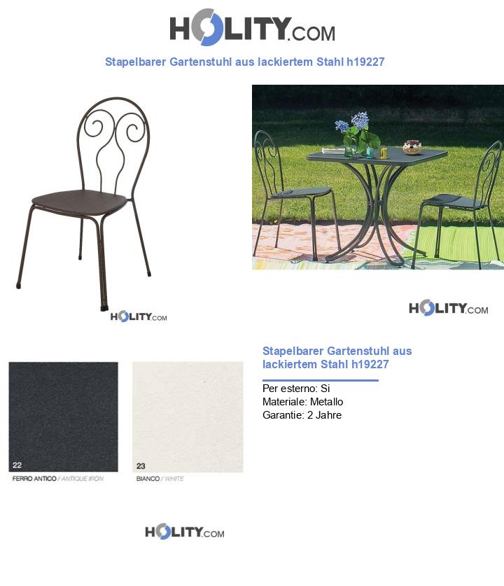 Stapelbarer Gartenstuhl aus lackiertem Stahl h19227