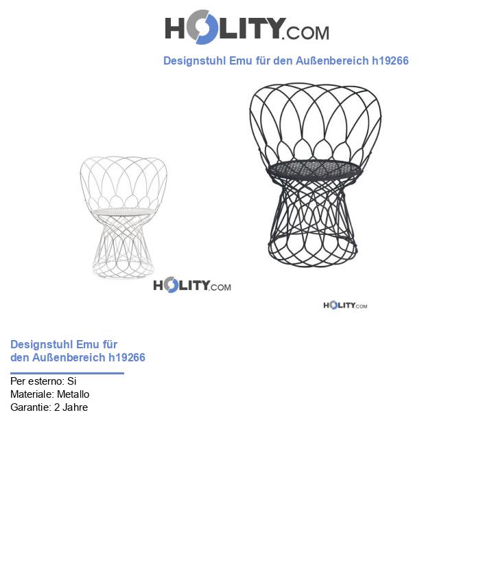 Designstuhl Emu für den Außenbereich h19266