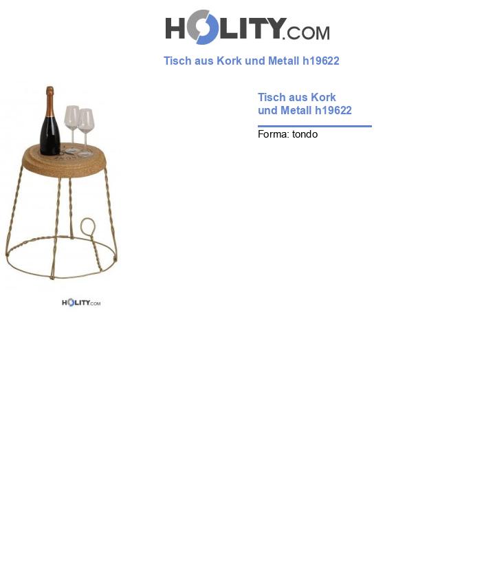 Tisch aus Kork und Metall h19622