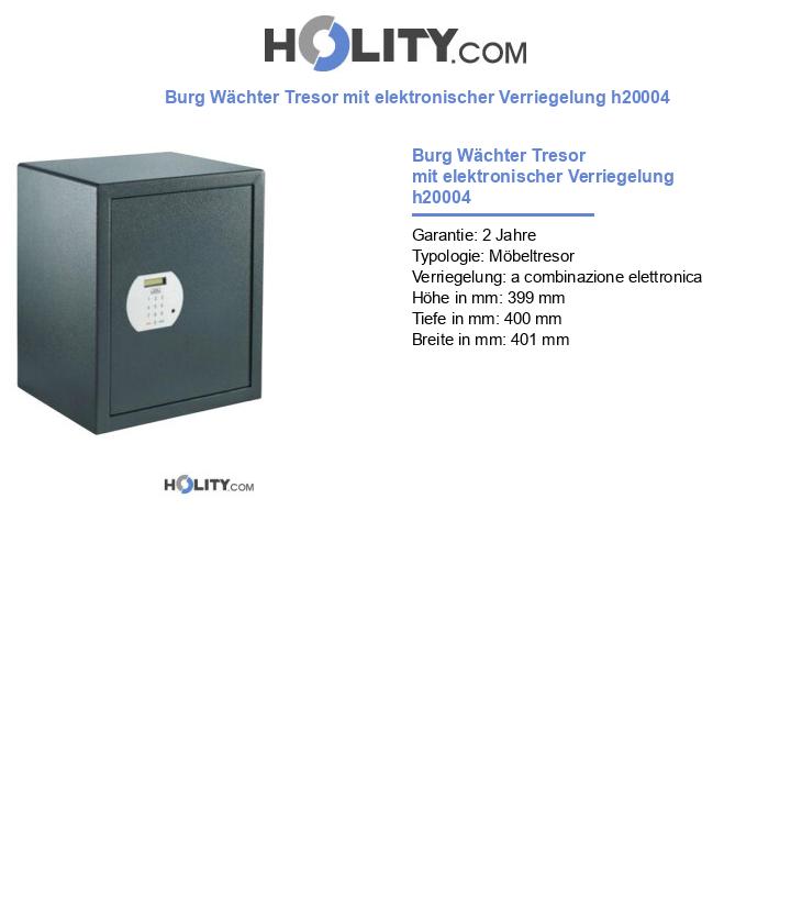 Burg Wächter Tresor mit elektronischer Verriegelung h20004