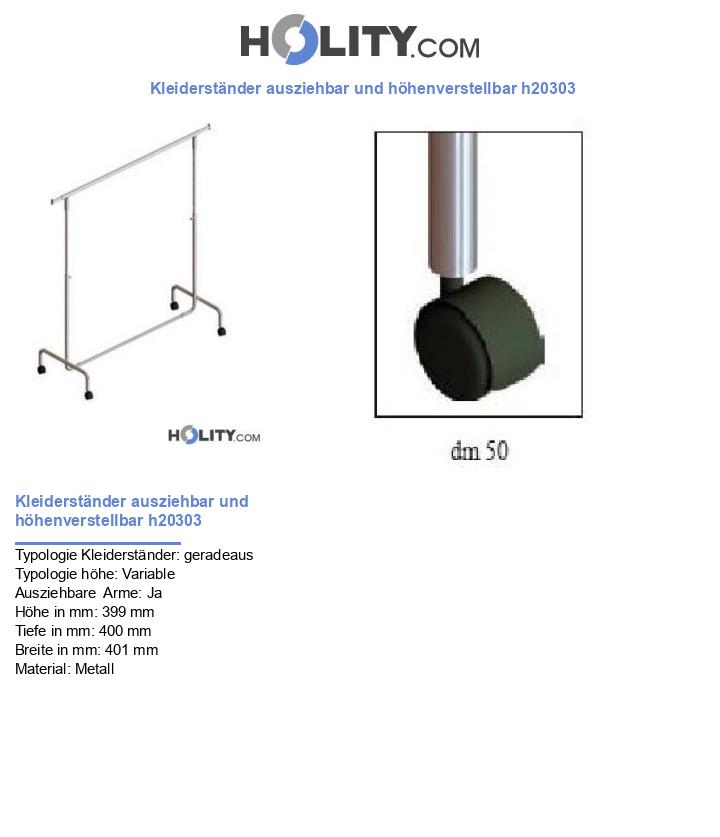 Kleiderständer ausziehbar und höhenverstellbar h20303