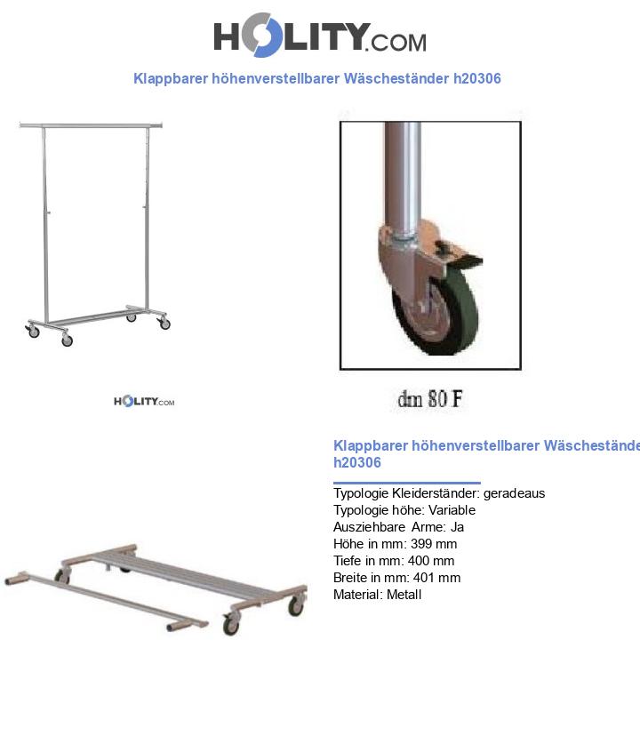 Klappbarer höhenverstellbarer Wäscheständer h20306