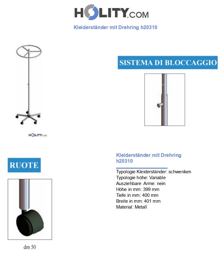 Kleiderständer mit Drehring h20310