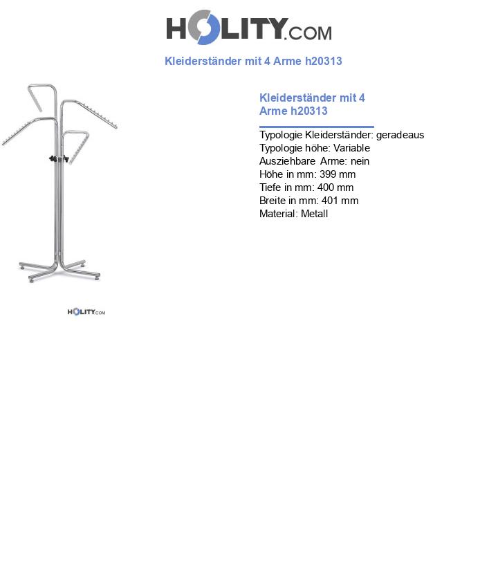 Kleiderständer mit 4 Arme h20313