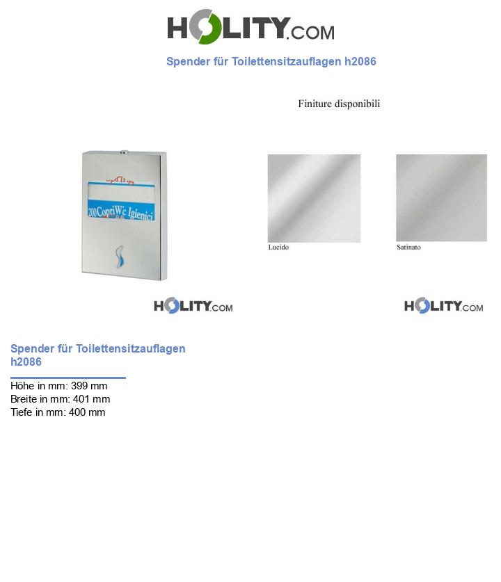 Spender für Toilettensitzauflagen h2086