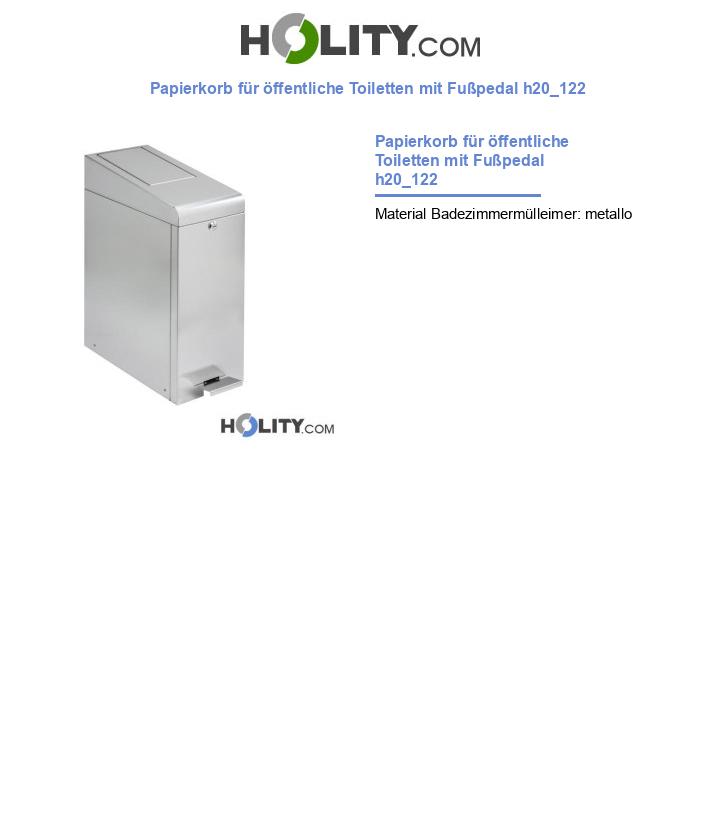 Papierkorb für öffentliche Toiletten mit Fußpedal h20_122