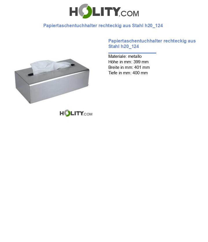 Papiertaschentuchhalter rechteckig aus Stahl h20_124