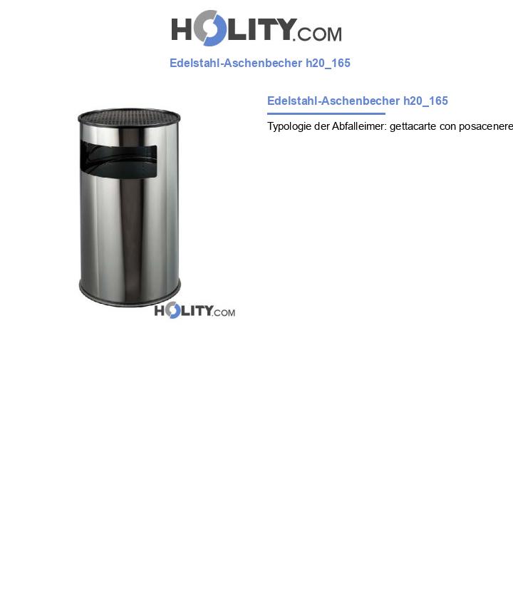 Edelstahl-Aschenbecher h20_165