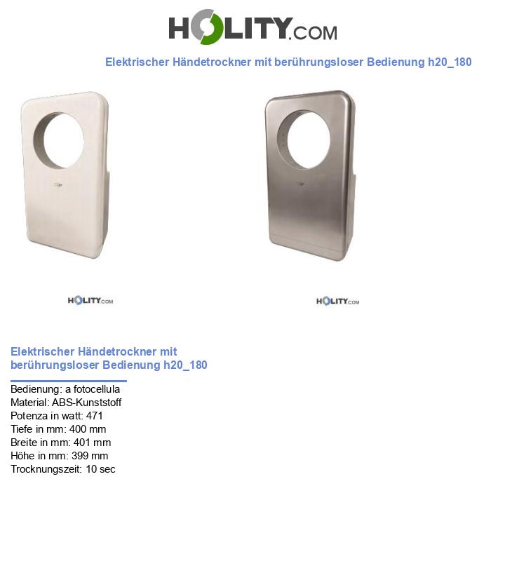 Elektrischer Händetrockner mit berührungsloser Bedienung h20_180