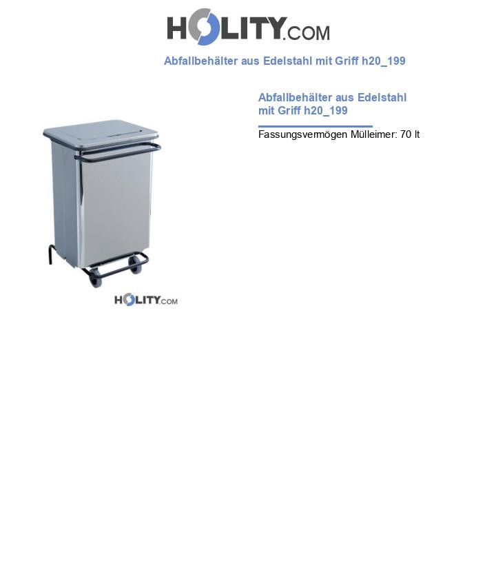 Abfallbehälter aus Edelstahl mit Griff h20_199