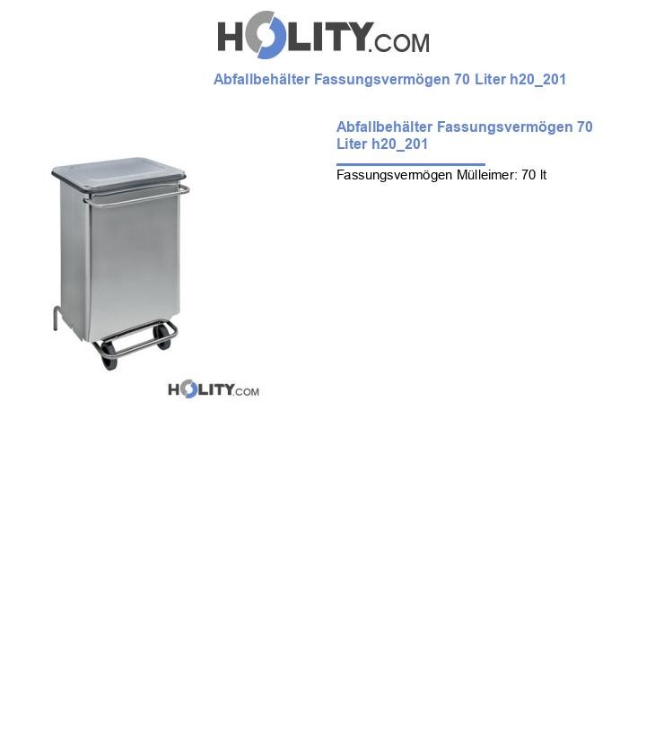 Abfallbehälter Fassungsvermögen 70 Liter h20_201