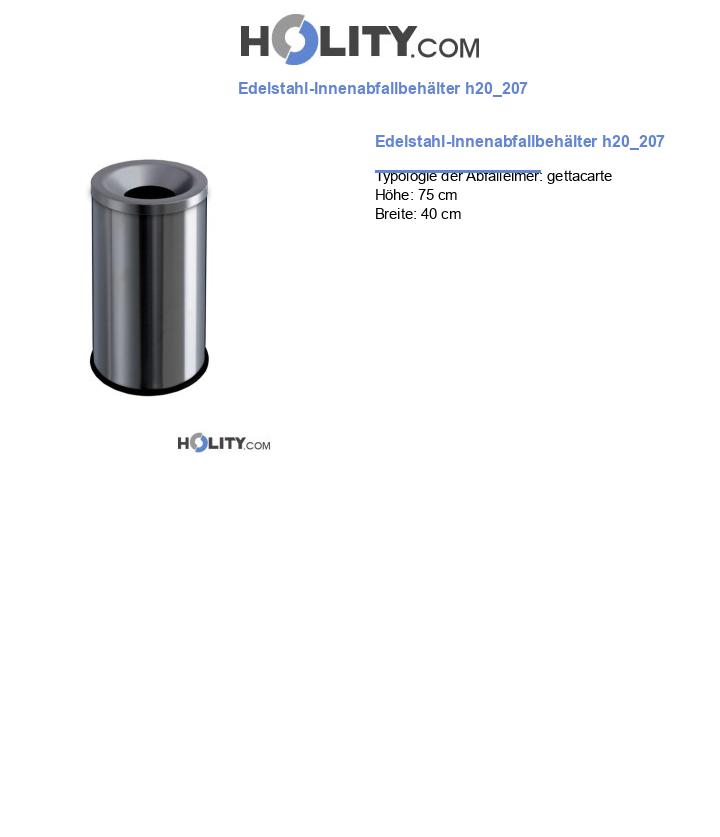 Edelstahl-Innenabfallbehälter h20_207