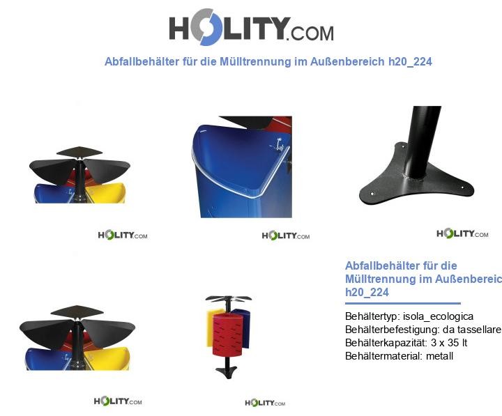 Abfallbehälter für die Mülltrennung im Außenbereich h20_224
