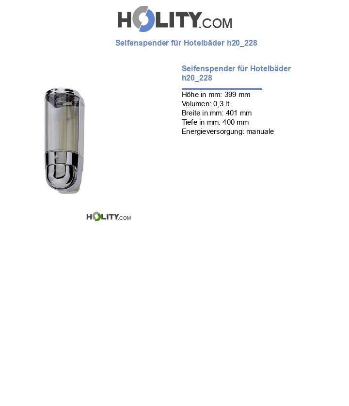 Seifenspender für Hotelbäder h20_228