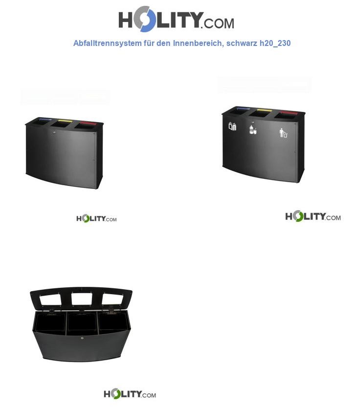 Abfalltrennsystem für den Innenbereich, schwarz h20_230