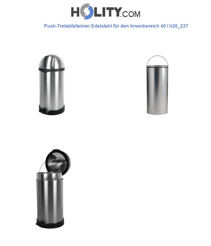 Push-Tretabfalleimer Edelstahl für den Innenbereich 40 l h20_237