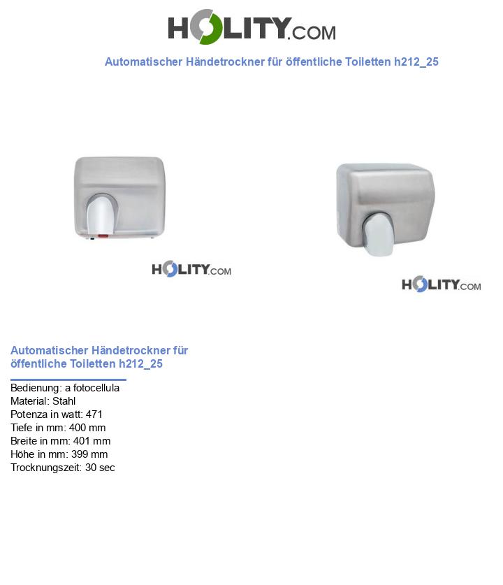 Automatischer Händetrockner für öffentliche Toiletten h212_25