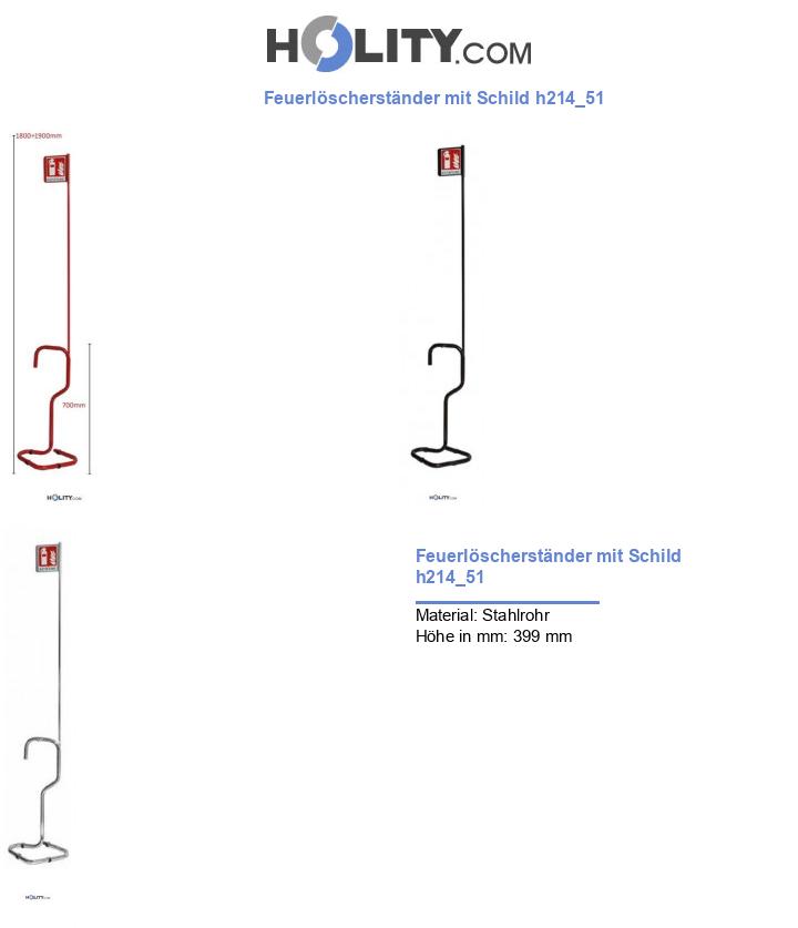 Feuerlöscherständer mit Schild h214_51