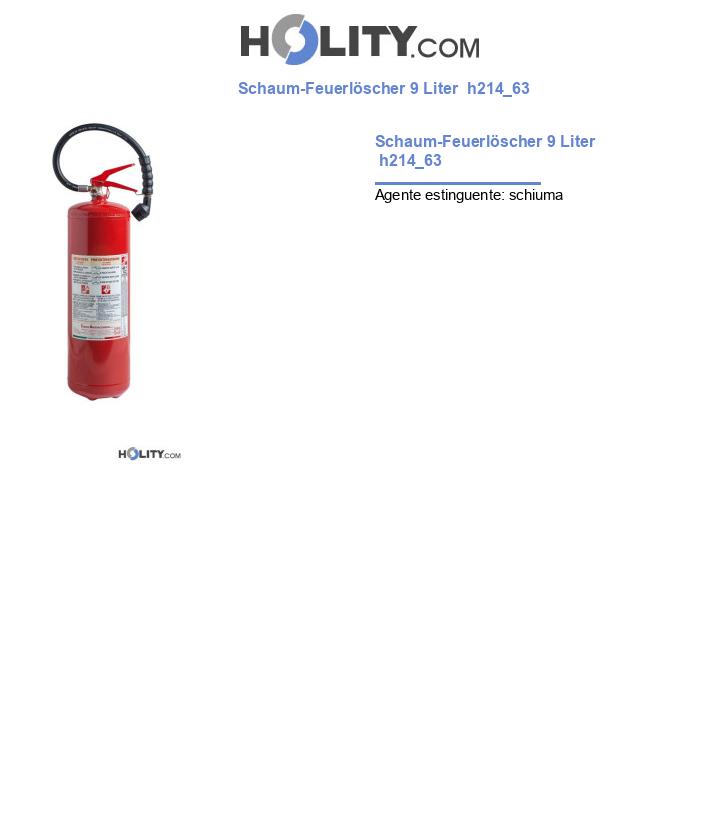 Schaum-Feuerlöscher 9 Liter  h214_63