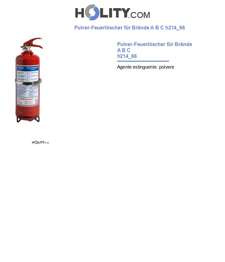 Pulver-Feuerlöscher für Brände A B C h214_66
